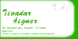 tivadar aigner business card